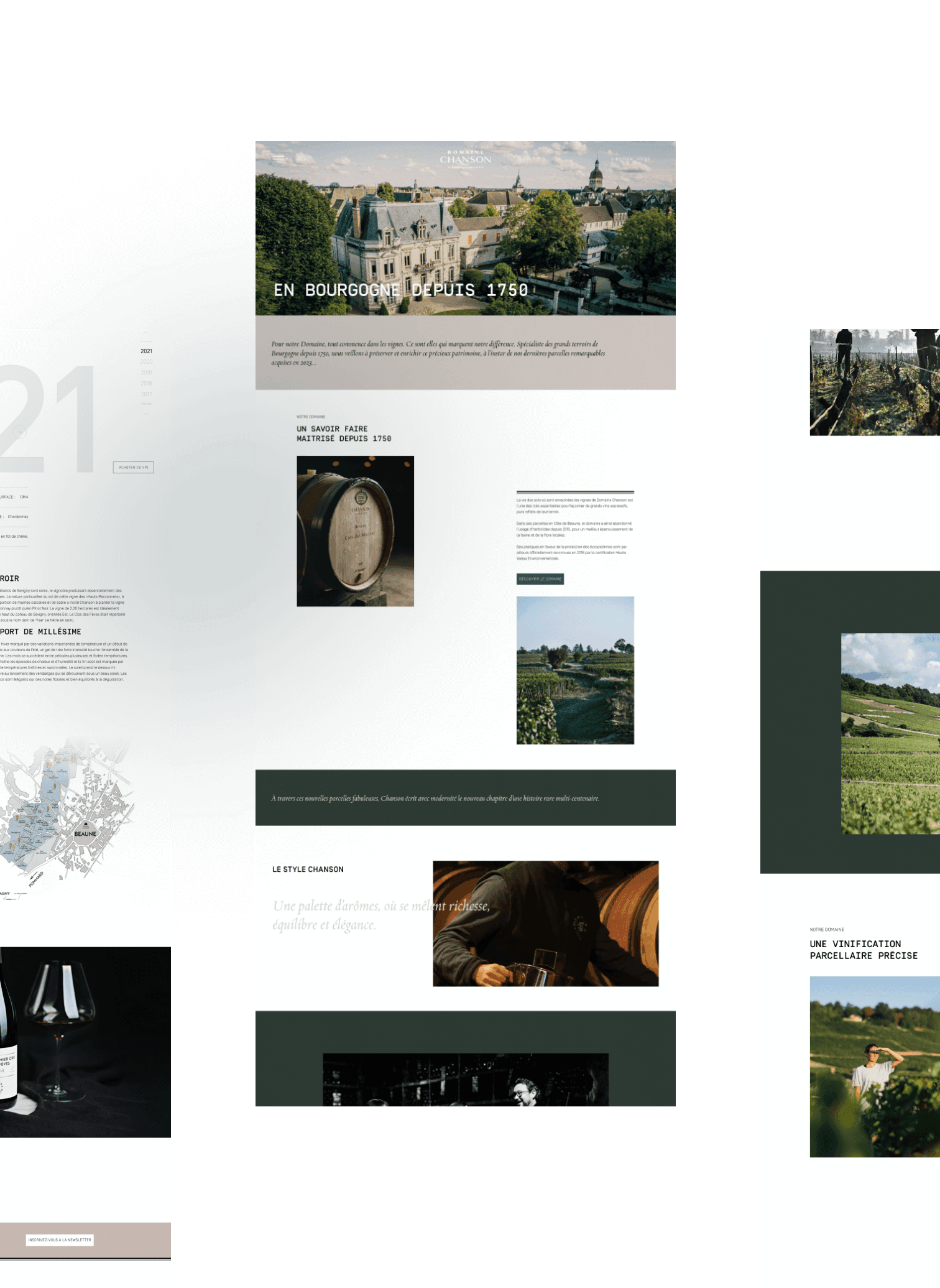 pages du site institutionnel du Domaine Chanson
